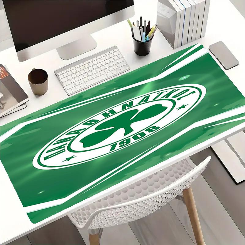 Коврик для мыши Panathinaikos FC - Нескользящая резиновая основа, Гладкая поверхность для работы, игр, офиса и домашнего использования, Настольный коврик для мыши