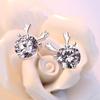 Antler Stud Earrings: S925 Sterling Silver, Simple Diamond, Little Fawn Design, Women's Korean Christmas Jewelry