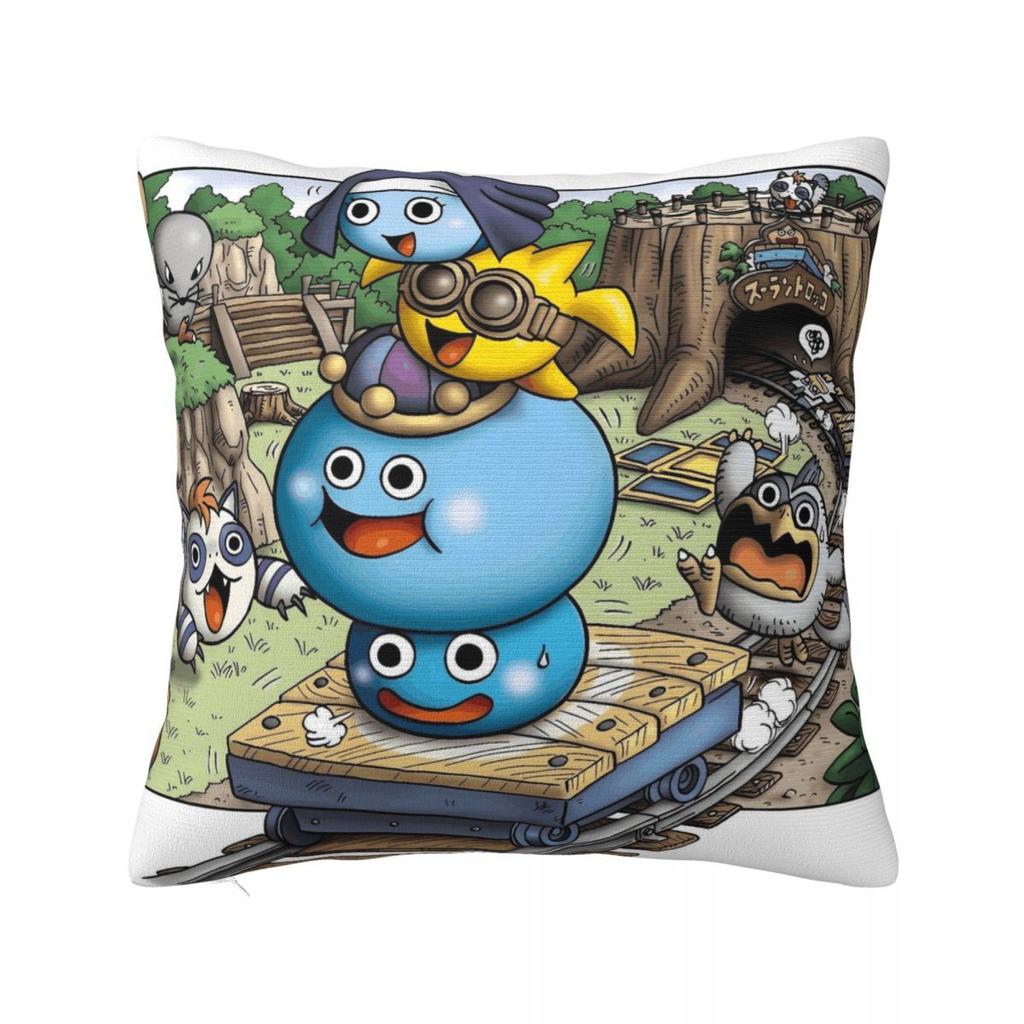 Pillow Cover D-Dragon Quest Slime Printed Cushion Cover Novelty Pillow Case For Sofa Home Decorative Pillowcases