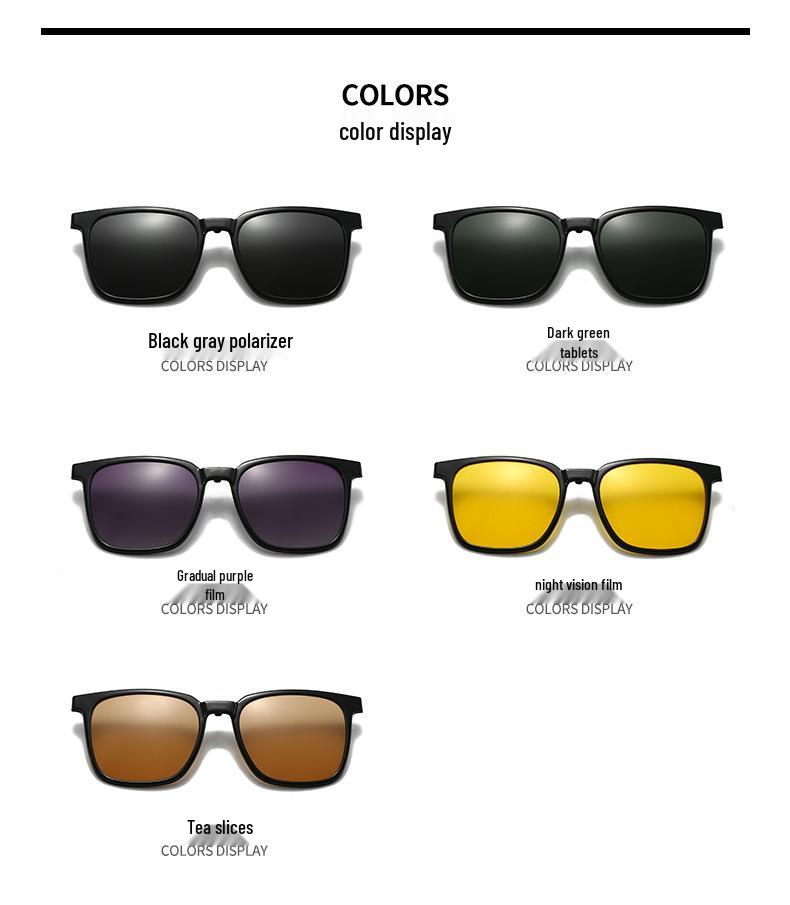 Оправы для очков от близорукости TR90 с магнитными клипсами-поляризованными солнцезащитными очками для мужчин и женщин