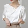 Women Blouses Shirts 2025 Spring Long Sleeve Women Blouse Shirt V-Neck White Chiffon Blouse Shirt Women Tops J852