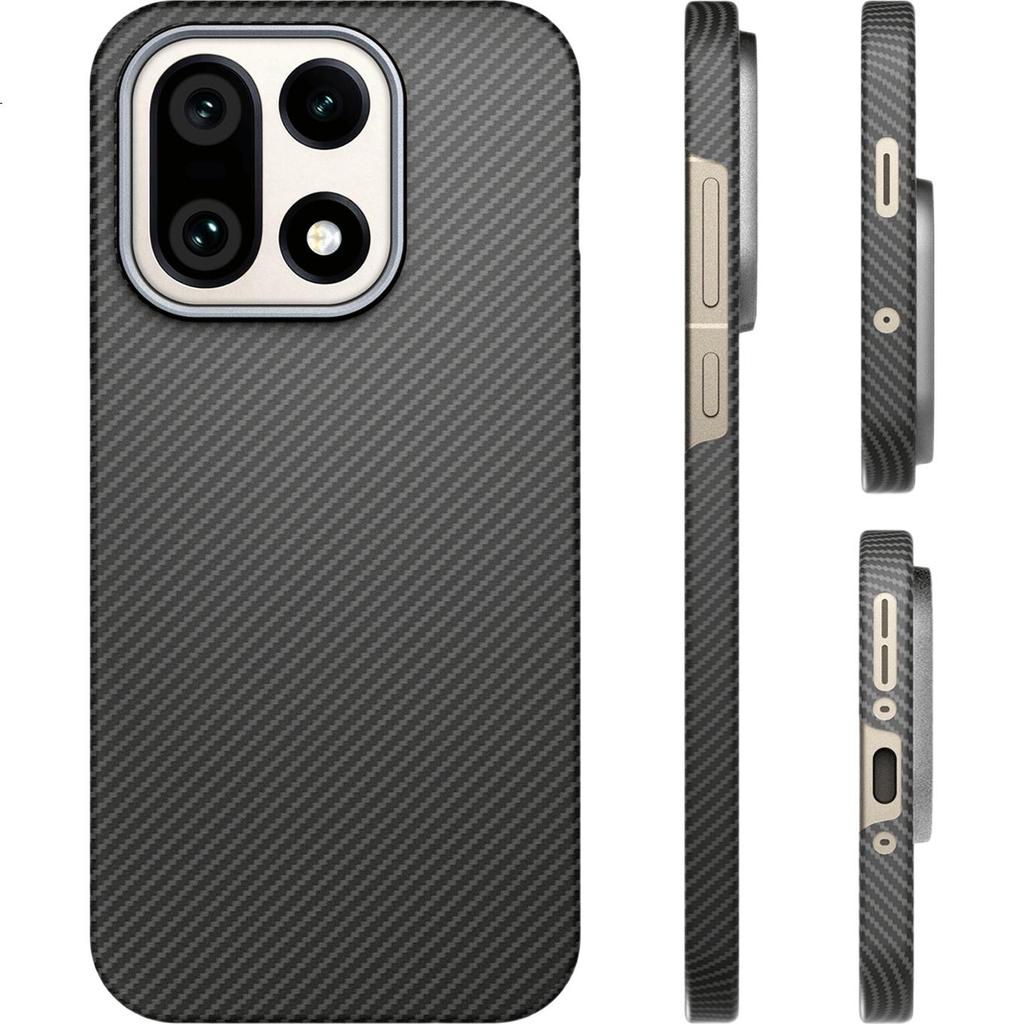 CONGA OnePlus 15 Kevlar Aramid Fiber Protective Case Full-Cover Ultra-Thin Hard Shell Shockproof Cooling Magnetic Metal Ring Fire