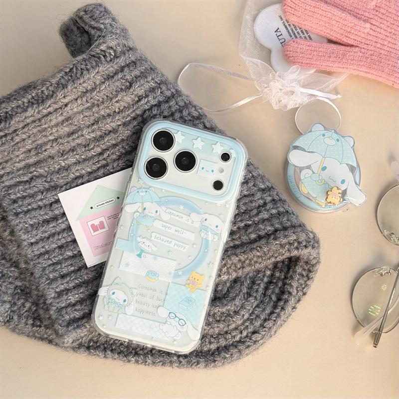 Дождевик Cinnamoroll в горошек Магнитный чехол для телефона для iPhone 17/16 Pro Max/15/14