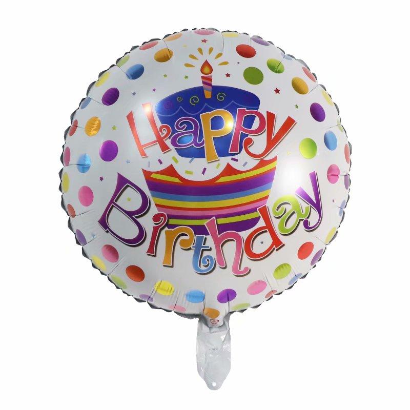 50Pcs/lot 18inch English Happy Birthday Aluminum Foil Balloon Round Helium Balloon Kids Birthday party decoration Air Golobs