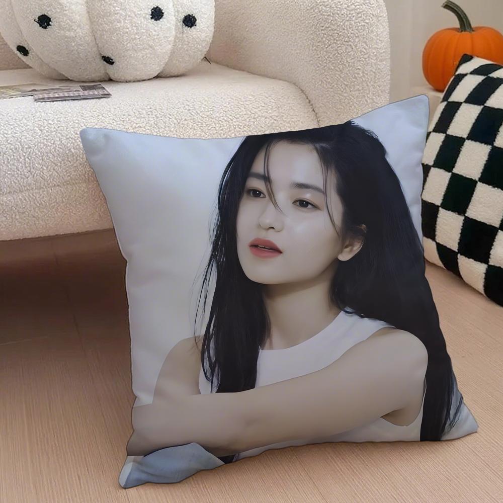 Talented Korean Beautiful Actress KKim Taeri Cushion Cover Throw Pillow Cover Hidden Button Durable Polyester Chair Cushion