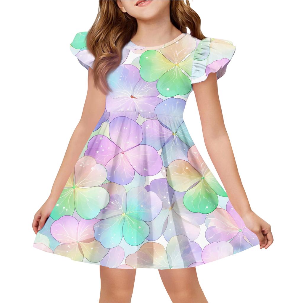 Летнее платье принцессы для девочек - А-силуэтное платье-футболка Ст. День Патрика