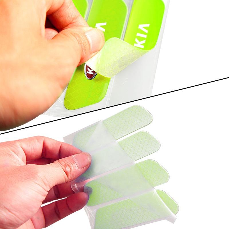 4 шт. Предупреждающая светоотражающая наклейка безопасности на дверь автомобиля 3D наклейка Стайлинг автомобиля Для Kia Ceed Sorento Sportage Niro Optima Picanto Rio Morning Forte K8