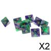 2x10 шт. 8-гранных кубиков D8 многогранных для настольных игр Dungeons and Dragons зеленый фиолетовый