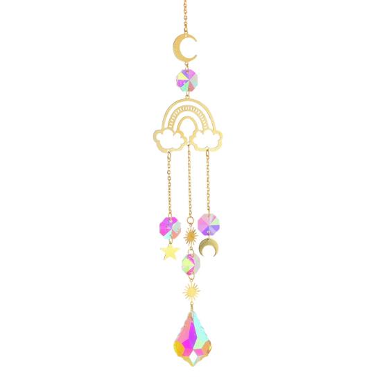 Яркий цветной ловец солнца, привлекательный шикарный подвесной оконный призматический ловец солнца