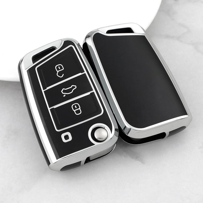Чехол для автомобильного ключа Fob Case Shell для Volkswagen VW Polo Golf 7 MK7 Tiguan passat для Skoda Octavia Kodiaq Karoq для Seat Ateca Leon