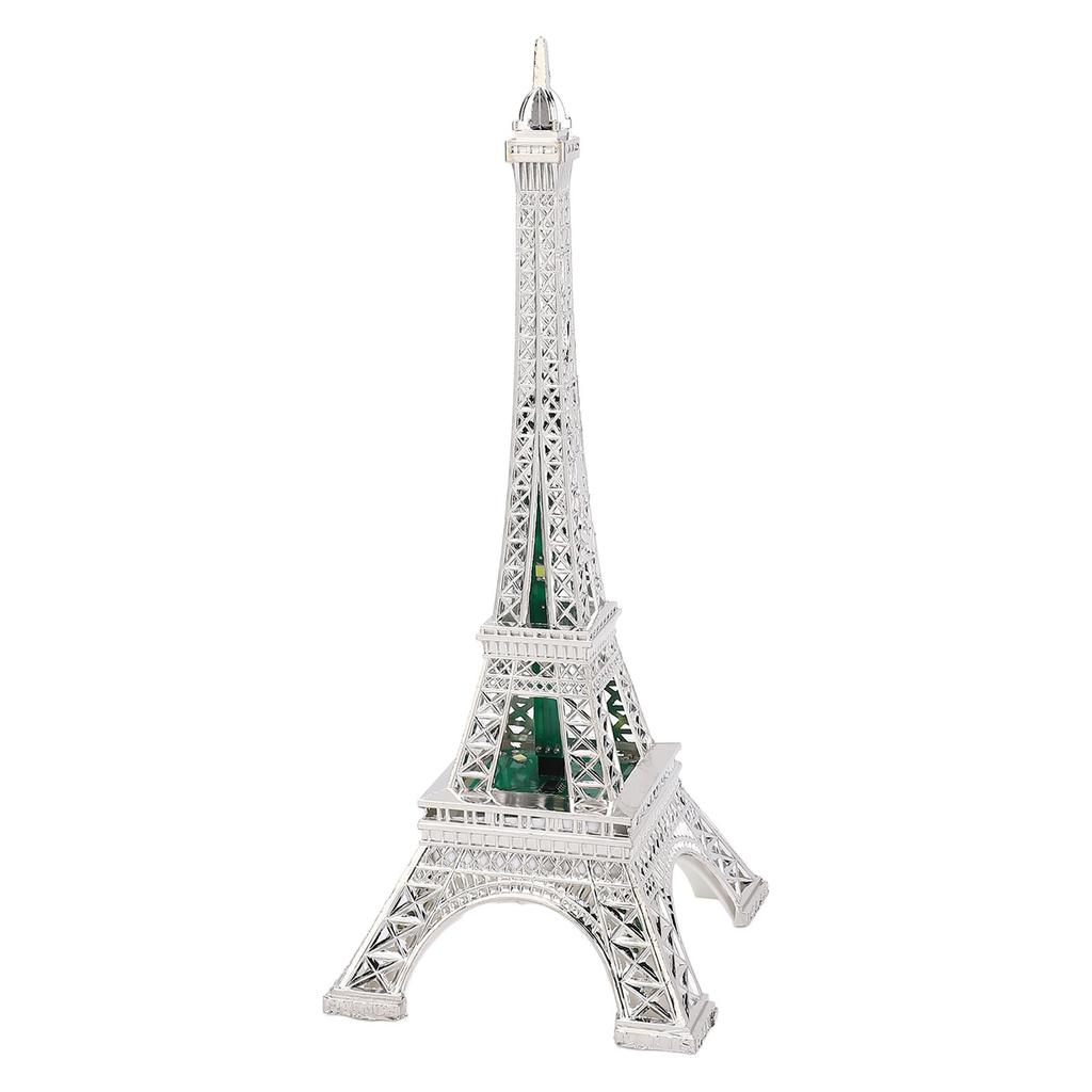 LED Tower Model Zinc Alloy Electroplating Exquisite Carving Light Up France Tower Ornament for Home Decor