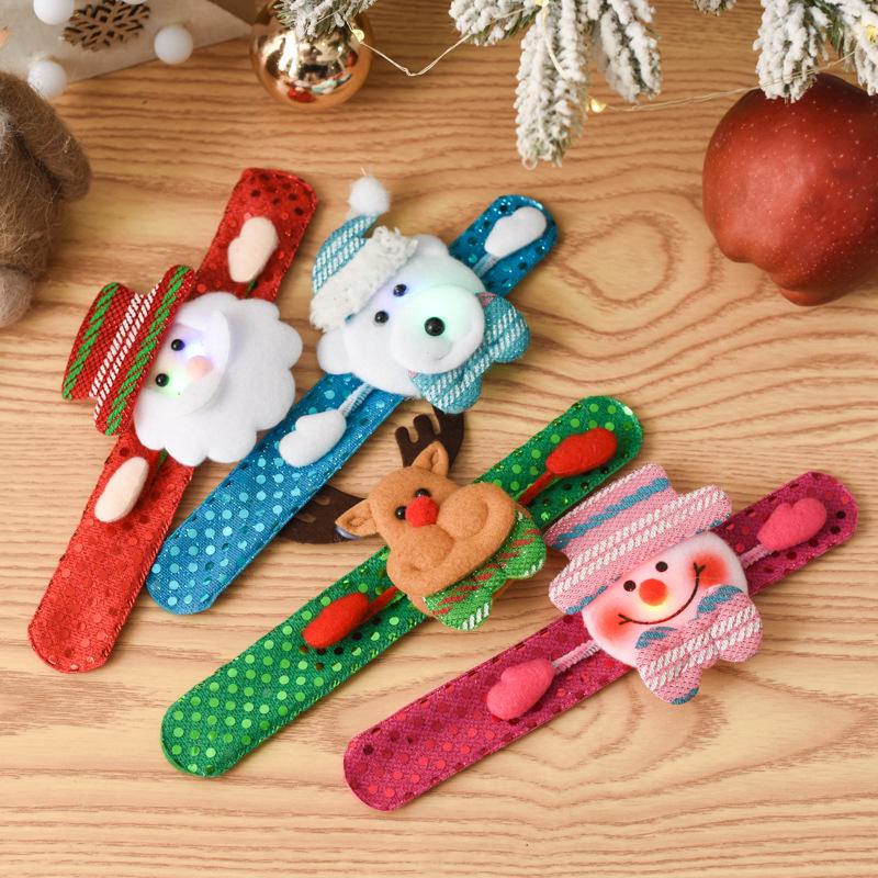 Children's Christmas Light-Up Cartoon Slap Band Watch Ornament