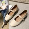 Women Fashion Round Toe Single Shoes 2024 Summer New Ladies Retro Mary Janes Casual Low-heel Pumps Woman Spring Autumn