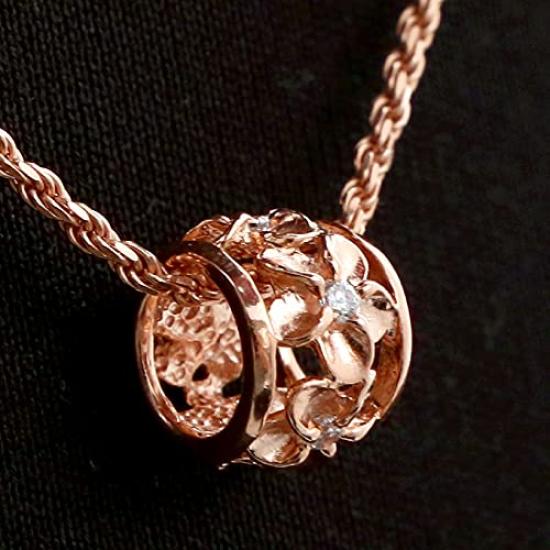 Гавайские украшения ожерелье кулон розовое золотое покрытие Plumeria бочкообразная трубка бочкообразная ювелирные изделия [LocoMocoAloha] [подлинный продукт]