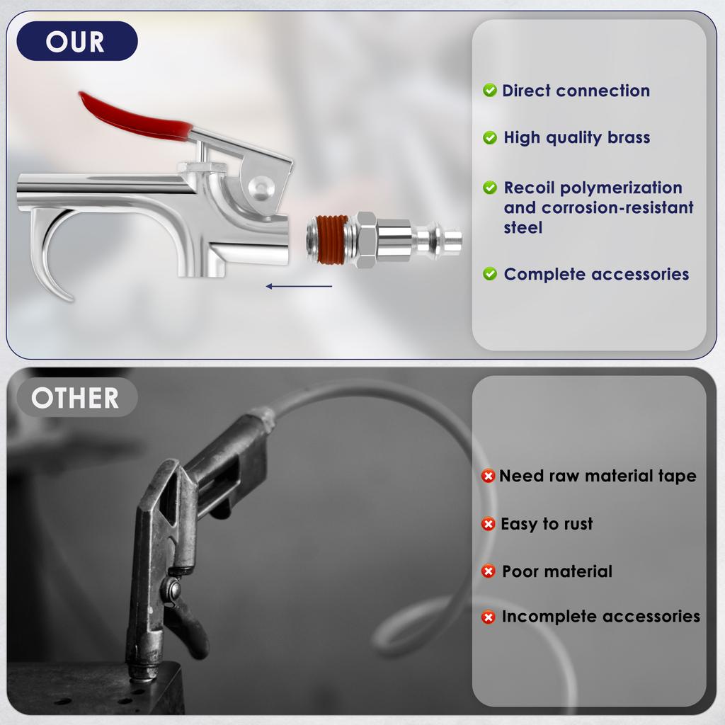 Шланг для воздушного компрессора Трубка Пневматическая Прямая Труба Шланг для насоса воздушного компрессора с быстроразъемным соединителем 1/4 дюйма Штекеры-адаптеры с наружной резьбой