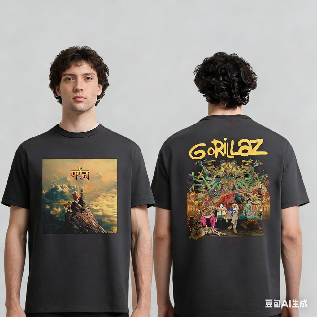 Gorillaz The Mountain Tshirt Mens and Womens Cotton Summer Clothes Hip Hop Fashion Short Sleeve Tshirt Streetwear Fan Gifts