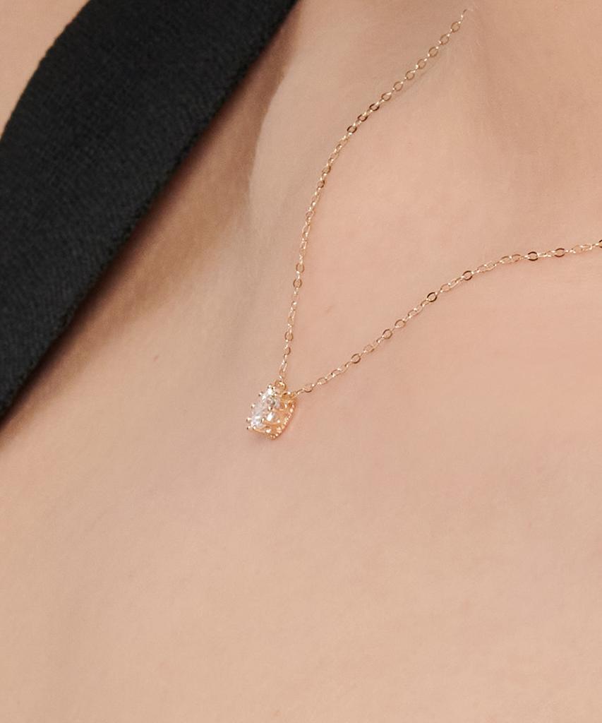 Loveenb [14K Gold] Simple Cubic Point Necklace