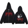 Anime Berserk Guts Hoodie Streetwear Skull Knight Zipper Hoodies Fleece Harajuku Casual Coats Oversized Sweatshirts Y2K Clothes