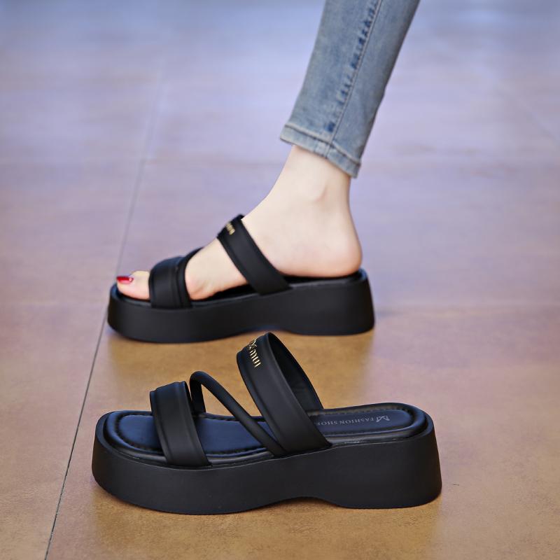 Fashion CRLAYDK Fashion Slide Sandals for Women Slip On Platform Open Toe Beach Slippers for Ladies Casual Strappy Indoor Outdoor Shoes