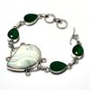 Imperial Jasper Green Onyx Gemstone 925 Silver Plated Jewelry Bracelet 6-8"