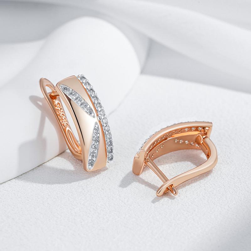 Роскошные блестящие серьги-капли квадратной формы из натурального циркона для женщин, цвет розового золота, смешанный дизайн, свадебные, повседневные, изящные украшения