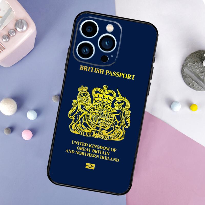 United Kingdom British Passport Phone Case For iPhone 17 Pro Max 16 13 12 11 14 15 Pro Max Plus Mini 16e 17 Air Back Cover