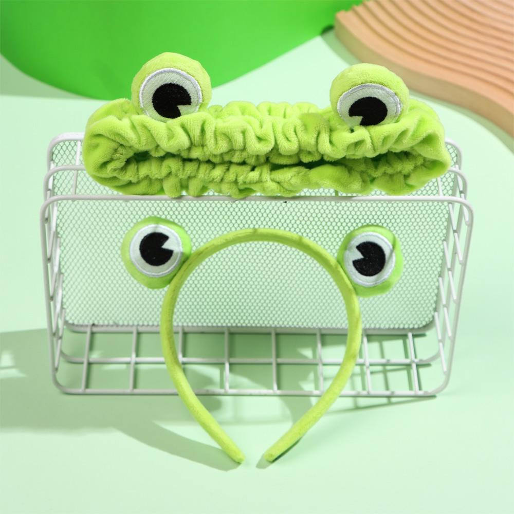 Elastic Coral Fleece Washing Face Hairband Makeup Headband Funny Frog Skincare Hair Band