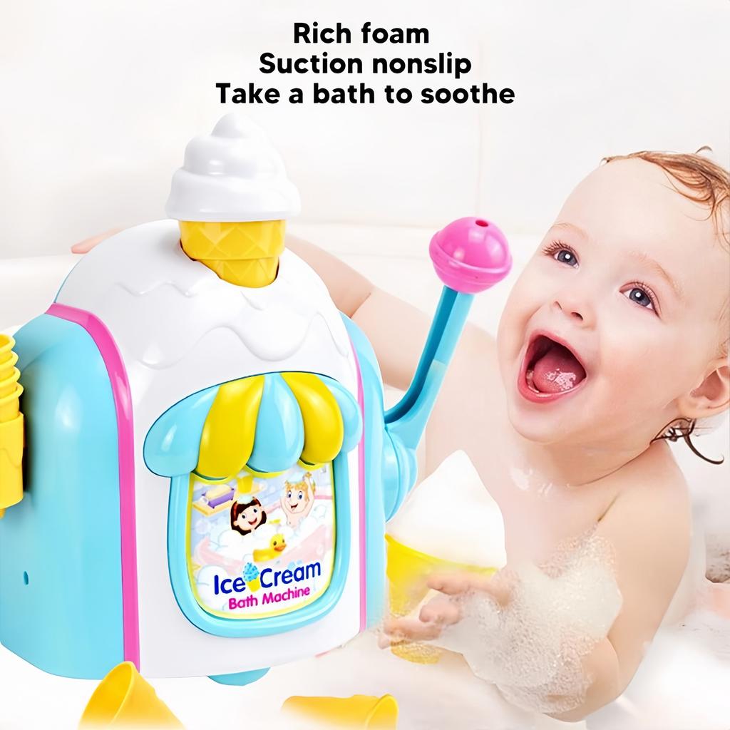 Creative Ice Cream Foam Machine Car Bath Toys Toddler Ice Cream Maker Bubble Foam Play Bathroom Machine Soap Dispenser