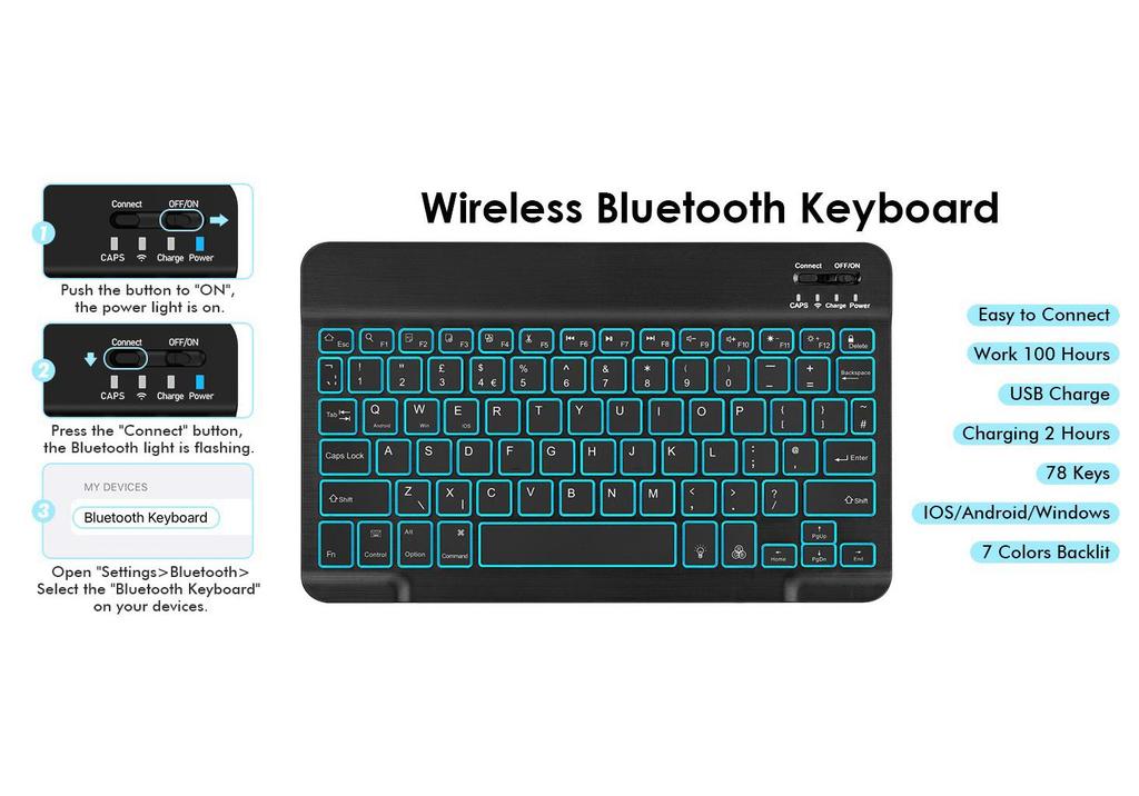 Чехол-книжка для планшета Samsung A9Plus 11" из кожи с Bluetooth-клавиатурой с подсветкой и слотом для стилуса