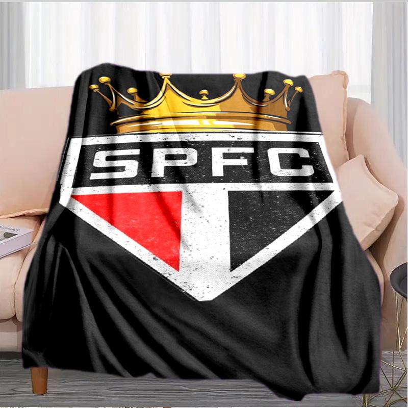 Pau-lo Fc Emblem Printed Throws Blanket Soft Flannel Blankets for Couch Bed Gifts for Men Women Picnic blanket Christmas gifts