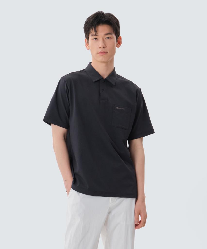 SNOWPEAK APPAREL Классическая тканая футболка-поло с коротким рукавом (S25Mmtps16) черный