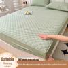 Однотонная стеганая простыня на резинке: Пыленепроницаемый, Пятноустойчивый, Моющийся Наматрасник