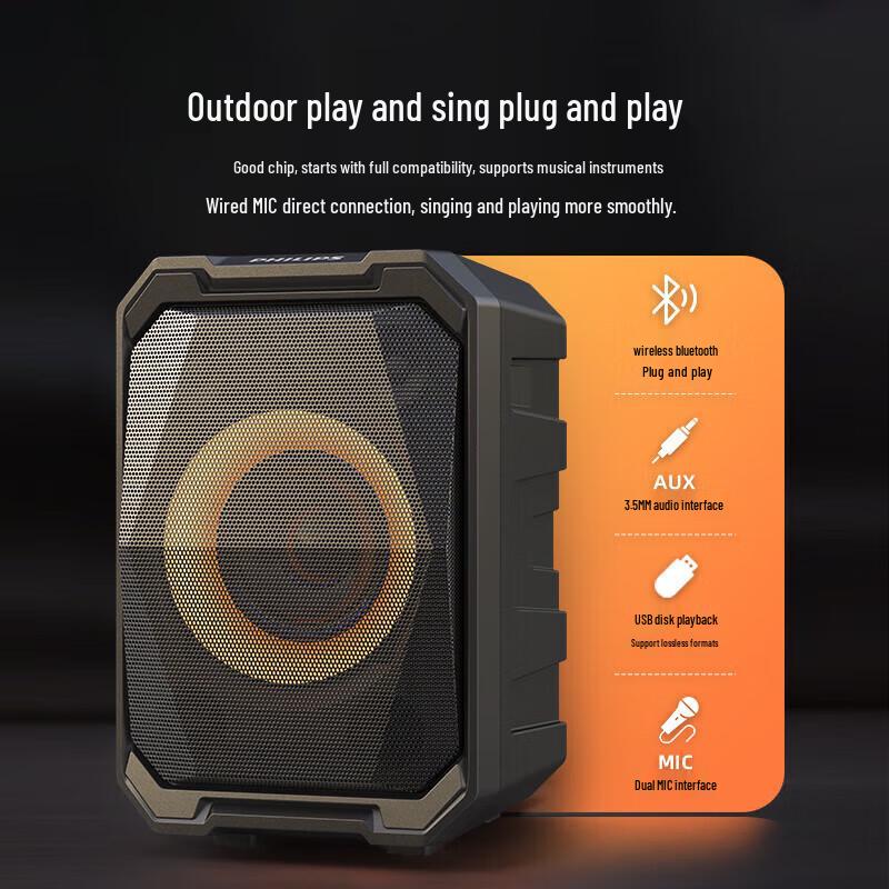 Philips SD308 Portable Karaoke & Outdoor Bluetooth Speaker