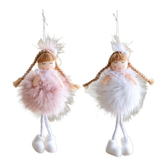 Christmas Angel Doll Pendant with Long Pigtail Design Health Happiness Blessings