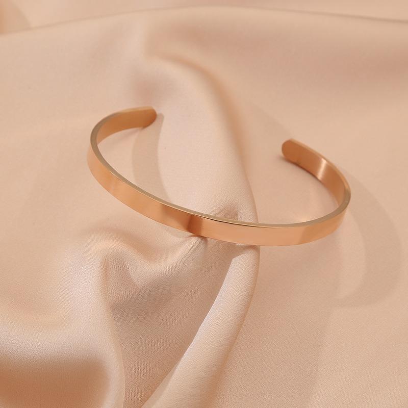 Women's 6mm Wide C-shaped Opening Adjustable Hand Jewelry Bracelet