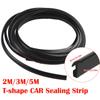 2M/3M/5M Car Rubber Sealing Strip T-shape Weatherstrip Draft Seal Strip Dust Reduce Noise Sealing Strips Bumper Lip Edge Sticker