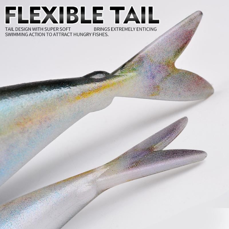 3Pcs Floating Soft Mackerel Baits Fishing Lure Dragging Swinging Swimming Baits Soft Artificial Swimbait Fishing Tackles
