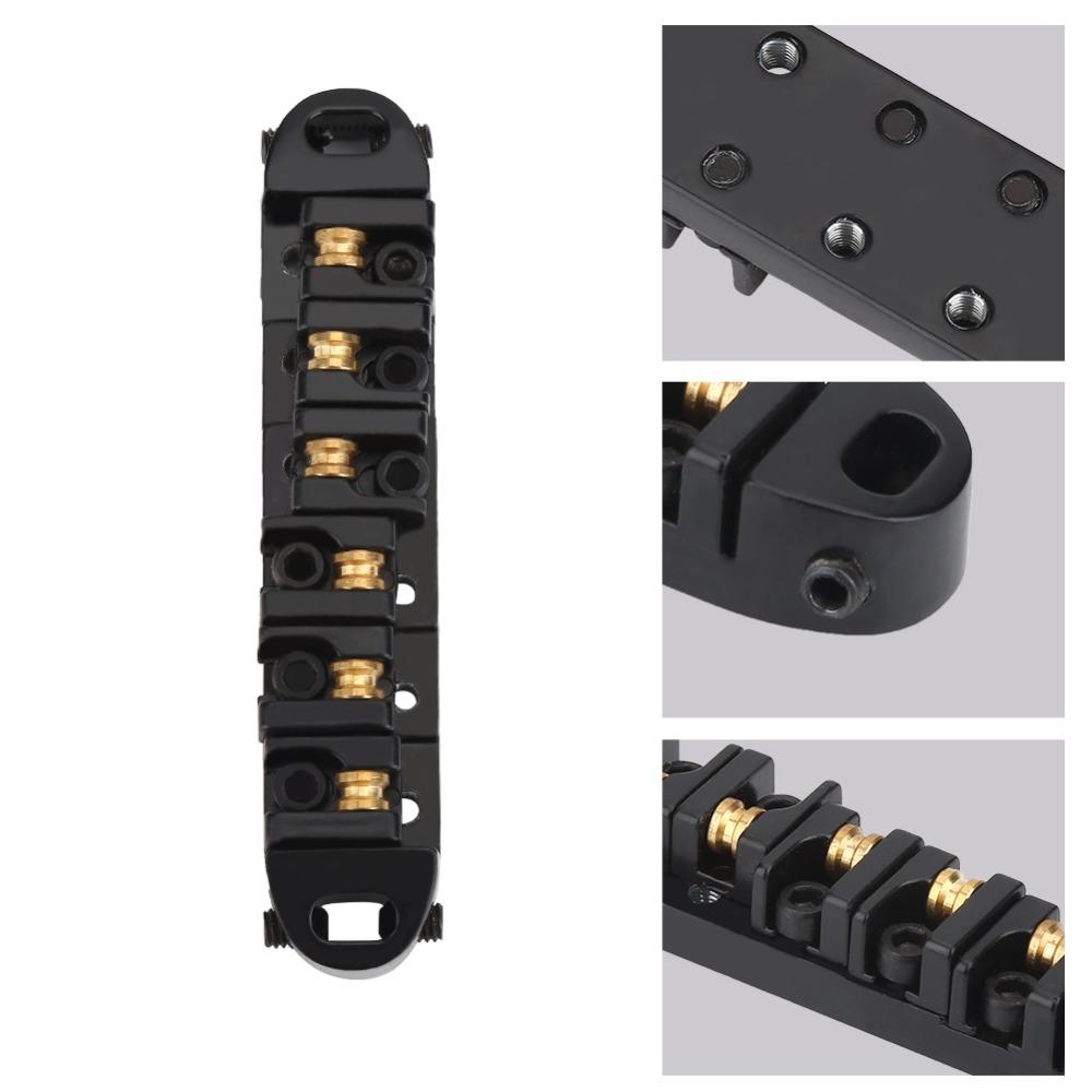 6-String Roller Saddle Guitar Bridge Black Color Guitar Bridge Premium Roller Bridge For Guitar