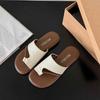 Шлепанцы на толстой подошве с перемычкой для женской уличной обуви лето 2025 новые универсальные пляжные туфли на одной педали с юбками сандалии для выхода