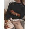 Женский осенне-зимний кружевной свитер с открытыми плечами Temperament Slim Fit Knit Sweater
