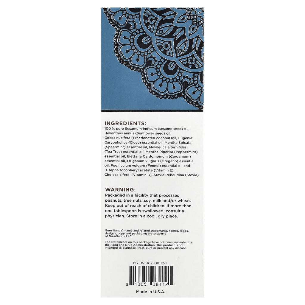 GuruNanda Масло для удаления зубной щетки Advanced Formula, для зубов и десен, 3 шт.