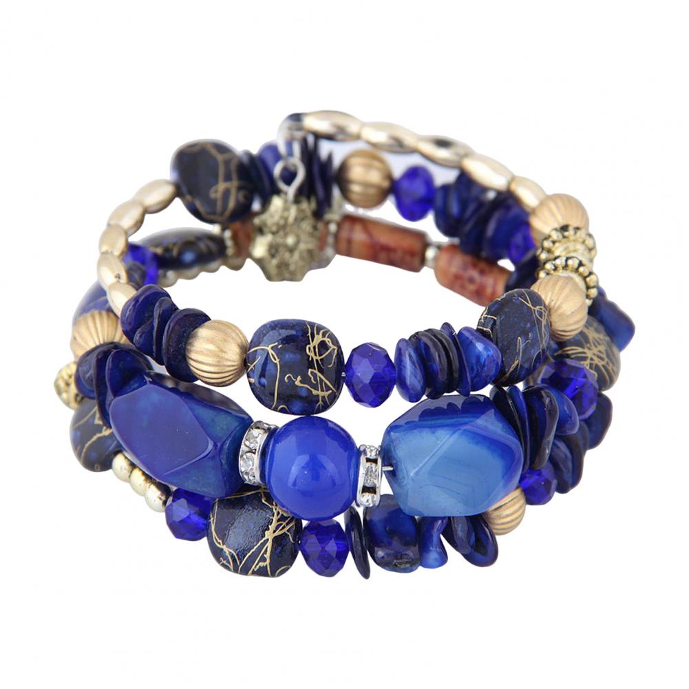 Богемский браслет Богемский многослойный браслет из камней с регулируемым эластичным шнуром Унисекс Ретро этнические украшения на запястье с изображением