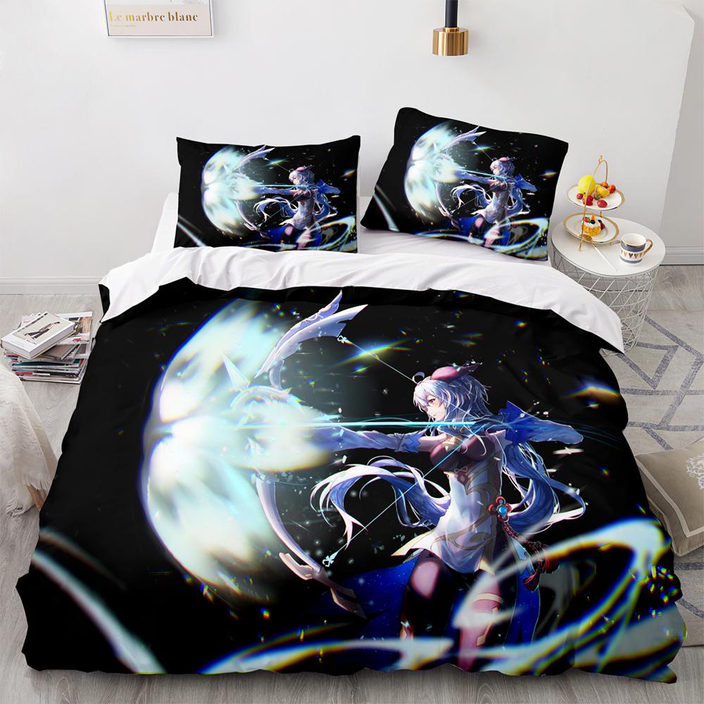 Genshin Impact Bedding Set Single Twin Full Queen King Size Game Anime Bed Set Aldult Kid Bedroom Duvetcover Sets 3D Print Anime