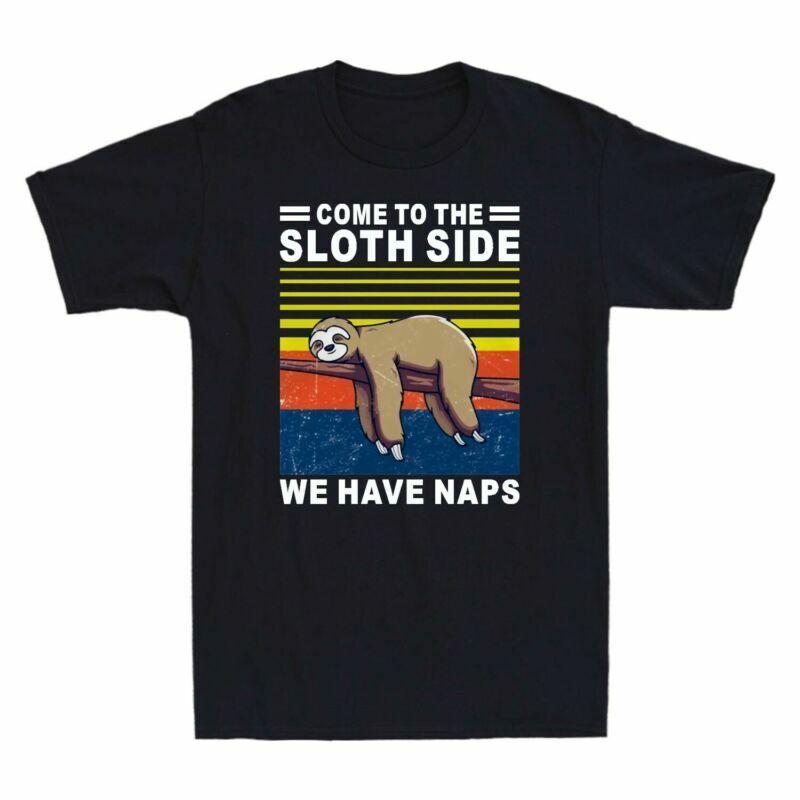 Come To The Sloth Side We Have Naps Lying Funny Sloth Vintage Men039;s T Shirt Tee Unisex T-Shirt