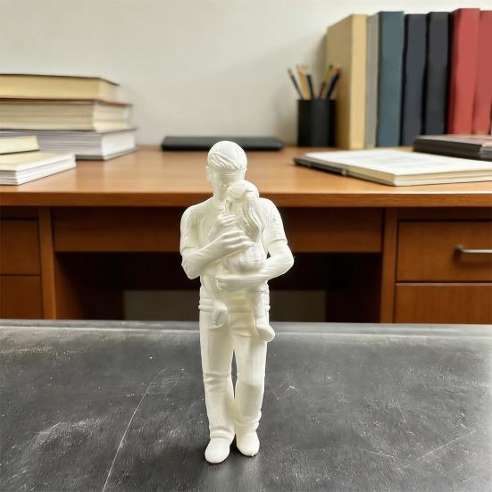 Подарки на день рождения папе от дочери, 3D-печатная фигурка отца, держащего детей, скульптура папа и ребенок ко Дню отца, декор для рабочего стола