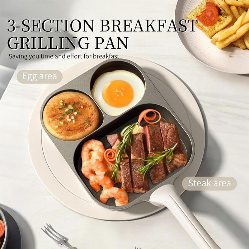 Non Stick Egg Omelette Cooker Pan Titanium Coating Versatile Breakfast Skillet for Eggs Pancakes Crepes Sandwiches Frying Pan