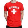 Funny Lifeguard T-Shirts Men Round Collar Cotton T Shirt Red Lifeguarding Unisex Uniform Tees Gift Tops Europe Streetwear