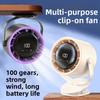 Ventilador de escritorio portátil recargable con clip, ventilador silencioso para cochecito y hogar