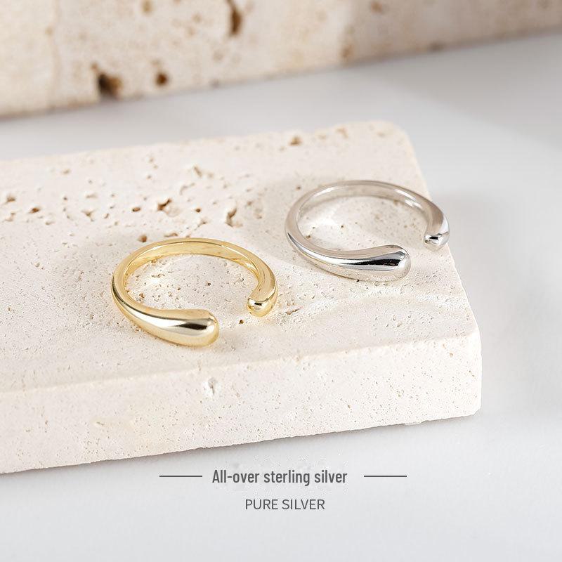 Кольцо Banyan Tree Korean Silver S925 Water Drop Ring - простой, изысканный и элегантный дизайн для женщин