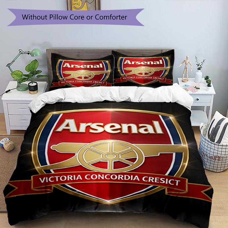 3pcs Duvet Cover Set (1*Duvet Cover + 2*Pillowcase, Without Core),football team.C Print Bedding Set, Bedroom Decor, All‑Season, Birthday Gift